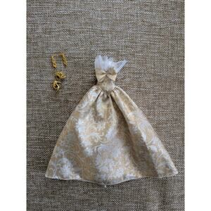 New Barbie Signature 2025 Holiday Dress Gown Shoes & Earrings Gold No Doll